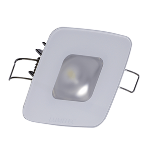 Lumitec Square Mirage Down Light - White Dimming, Red/Blue Non-Dimming - Glass Housing - No Bezel