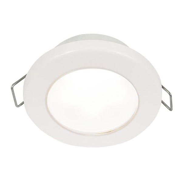 Hella Marine EuroLED 75 3" Round Spring Mount Down Light - White LED - White Plastic Rim - 12V