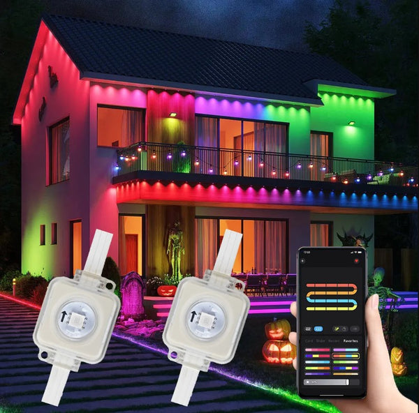 Permanent Outdoor Lights, 200ft with 120 RGBIC LED Lights, IP67 Waterproof Rating, Works with Alexa, Google Assistant