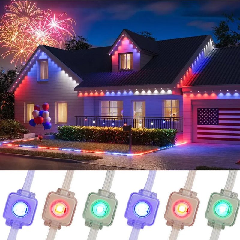 Permanent Outdoor Lights, 200ft with 120 RGBIC LED Lights, IP67 Waterproof Rating, Works with Alexa, Google Assistant